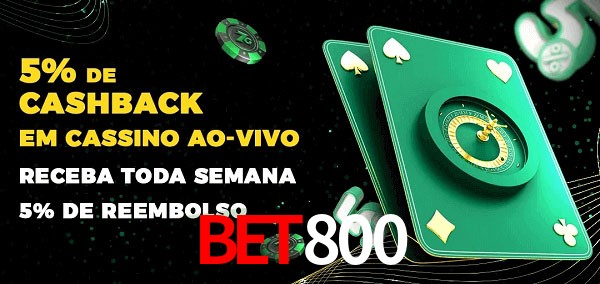 Promoções do cassino ao Vivo bet800